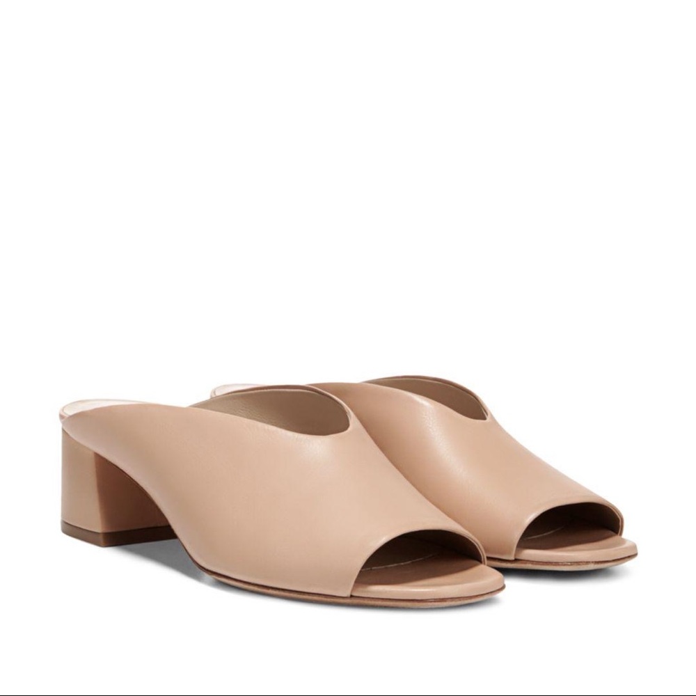Vince Cachet Leather Slide Sandals in Nude